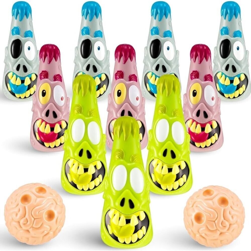 Liliful 12 Pcs Halloween Game For Party Halloween Kids Bowling Set Fun Zombie Bo